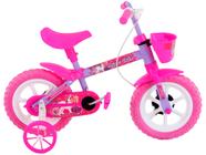 Bicicleta Infantil Aro 12 TK3 Track Arco Íris Lilás e Rosa com Rodinhas