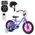 Bicicleta Infantil Aro 14 Menina Rodinha Garrafinha Capacete - Nathor