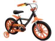 Bicicleta Infantil Aro 14 Nathor First Pro Preta - com Rodinhas Freio à Disco
