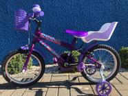 Bicicleta Infantil Aro 16 Gy Bike Com Cestinha e Bagageiro de Boneca