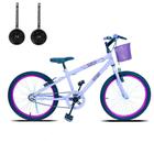 Bicicleta Infantil Aro 20 Com Cestinha e Rodinhas