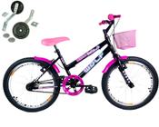 Bicicleta Infantil Aro 20 Feminina Aro Aero + Rodinha de Treinamento - Wolf Bike