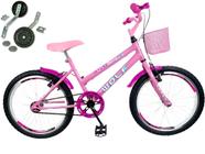 Bicicleta Infantil Aro 20 Feminina Aro Aero + Rodinha de Treinamento - Wolf Bike