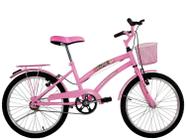Bicicleta Infantil Aro 20 Feminina Susi Rosa Com Para-lama e Cesta