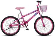 Bicicleta Infantil Aro 20 July com Cesta Freio V-Brake Rosa - Colli