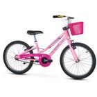 Bicicleta Infantil Aro 20 Nathor Bella Rosa Com Cesta Freio VBrake