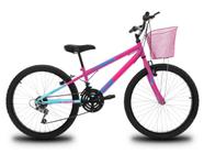 Bicicleta Infantil Aro 24 KOG Feminina 18 Velocidades com Câmbio Shimano Tz e Cesta