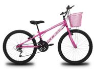 Bicicleta Infantil Aro 24 KOG Feminina 18 Velocidades com Câmbio Shimano Tz e Cesta