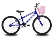 Bicicleta Infantil Aro 24 KOG Feminina com Cestinha Cor Azul Signos Branco