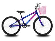 Bicicleta Infantil Aro 24 KOG Feminina com Cestinha Cor Azul Signos Rosa