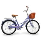 Bicicleta Infantil Aro 24 Retrô Com Cestinha Menina / Lilás