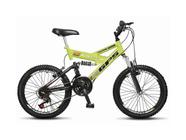 Bicicleta Infantil Colli GPS Aro 20 36 Raias 21 Marchas Dupla Suspensão Amarelo Neon