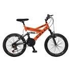 Bicicleta Infantil Colli GPS20 Aro 20, 21 Marchas, Tamanho Quadro 14, Aço Carbono, Dupla Suspensão, Laranja
