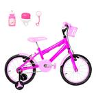 Bicicleta Infantil Feminina Aro 16 Alumínio Colorido + Kit Passeio - FlexBikes