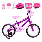 Bicicleta Infantil Feminina Aro 16 Alumínio Colorido + Kit Proteção