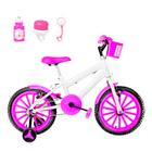 Bicicleta Infantil Feminina Aro 16 Nylon + Kit Passeio +  Cestinha