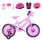 Bicicleta Infantil Feminina Aro 16 Nylon + Kit Proteção