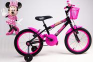 Bicicleta Infantil Feminina Aro 16 - Preto e Pink- Personagem