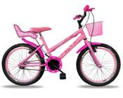 Bicicleta infantil feminina aro 20 aero c cadeirinha de boneca rosa
