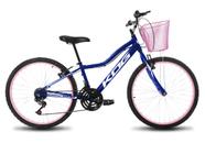 Bicicleta Infantil Feminina Aro 24 KOG Alumínio 18V C Cestinha