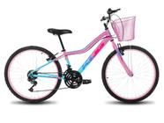 Bicicleta Infantil Feminina Aro 24 KOG Alumínio 18V Cestinha