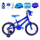 Bicicleta Infantil Masculina Aro 16 Alumínio Colorido + Kit Proteção