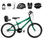 Bicicleta Infantil Masculina Aro 20 Alumínio Colorido + Kit Premium - FlexBikes