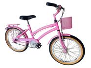 Bicicleta infantil menina aro 20 com cestinha Rosa