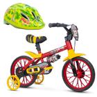 Bicicleta Infantil Nathor Motor X Aro 12 + Capacete Absolute Kids Shake Dinossauro