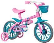 Bicicleta Infantil Rosa de Rodinha Aro 12 Charm Com Cestinha