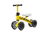 Bicicleta Infantil Sem Pedal De Equilíbrio Andador Bebê 4 Rodas Amarela - Multmaxx