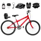 Bicicleta Masculina Aro 24 Alumínio Colorido + Kit Premium