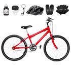 Bicicleta Masculina Aro 24 Alumínio Colorido + Kit Proteção - FlexBikes