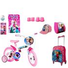 Bicicleta Menina Infantil Com Rodinha Frozen Aro 12 8 Itens