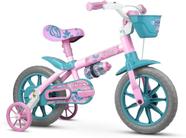 Bicicleta Nathor Aro 12 Charm Rosa Azul Com Cesta E Rodinha