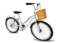 Bicicleta retrô aro 24 cesta tipo vime s/ marcha azlbbclaro