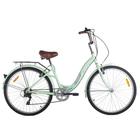 Bicicleta Retrô Aro 26 Alumínio 7V Verde Shimano City