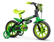 Bicicleta urbana infantil Nathor Black 12 freios tambor cor preto/verde com rodas de treinamento