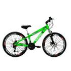 Bicicleta Viking X TUFF25 Freeride Aro 26 Freio a Disco 21 Velocidades Cambios Shimano Verde Neon Vikingx