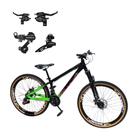 Bicicleta Vikingx 21v Aro 26 Tuff 44 Trocadores e Cambio Shimano Traseiro Dianteiro Mtb Freeride Aluminio Unissex