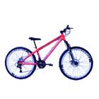 Bicicleta VikingX TUFF 30 Freeride Aro 26 Freio a Disco 21 Velocidades Cambio Shimano Laranja Neon Aro Branco