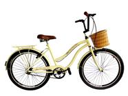 Bicicleta vintage feminina aro 26 cesta tipo vime s/ marchas