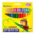 Big Giz De Cera 12 Cores Jumbo Gizão Grosso 112g - Acrilex