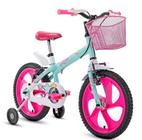 Bike Aro 16 Houston Lumi Verde Esmeralda Com Cesta LM163S Houston