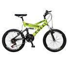 Bike Bmx Aro 20 Infantil GPS Aço 21 Marchas Dupla Suspensão Freio V-Brake Amarelo Neon Colli Bike