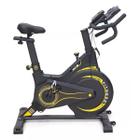 Bike Spinning Ergométrica Fitness Mecanica Semi Profissional Até 150kg C/ Roda Inércia 13kg Preta Monitor Regulagem Silenciosa Fit