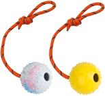 Bilhões de vezes 2 Pack Dog Ball, K9 Ball, Solid Rubber Ball on Rope for Reward, Fetch, Play