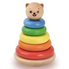 Bimi Boo Empilhamento de Brinquedo, Empilhador clássico da Torre do Bebê para Crianças com 2 anos ou mais, Coluna Educacional de Madeira Empilhável, Jogar e Aprender Números 1 a 5, Grande e Pequeno Conceito, Arco-Íris Colorido Anéis de Classificaç