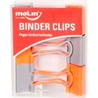 Binder Clips Soft Touch 6 unid 25mm Laranja/Cinza Molin