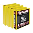 Binder Samsill Durable D Ring de 2 polegadas, pacote com 4 unidades, amarelo